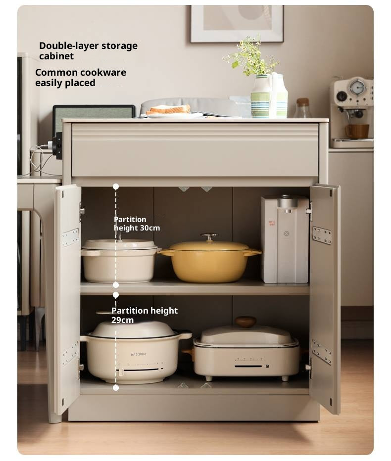 Tulipwood Solid Wood Light Luxury Rock Plate Island Dining Table, Dining Buffet