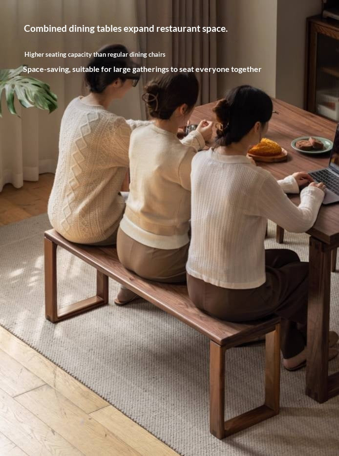 Black Walnut, Oak Solid Wood Long Bench