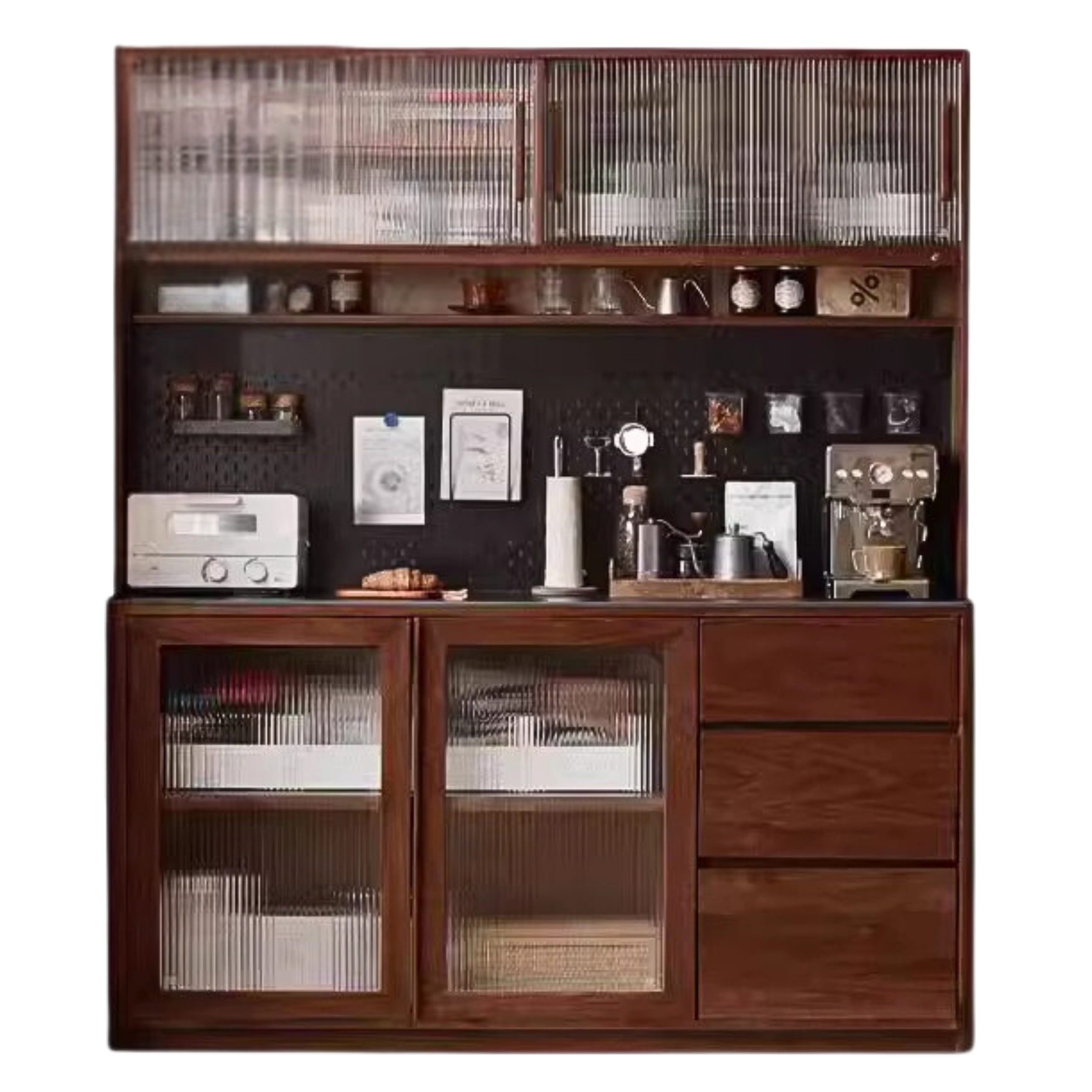 Black walnut, Ash solid wood sideboard hole storage ,