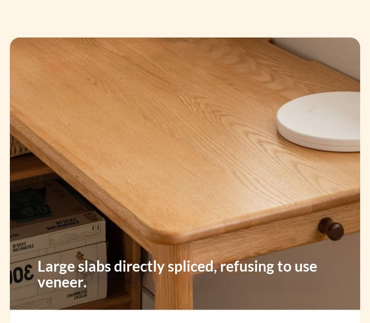 Oak Solid Wood Children's Study Desk, Bookshelf, Wardrobe