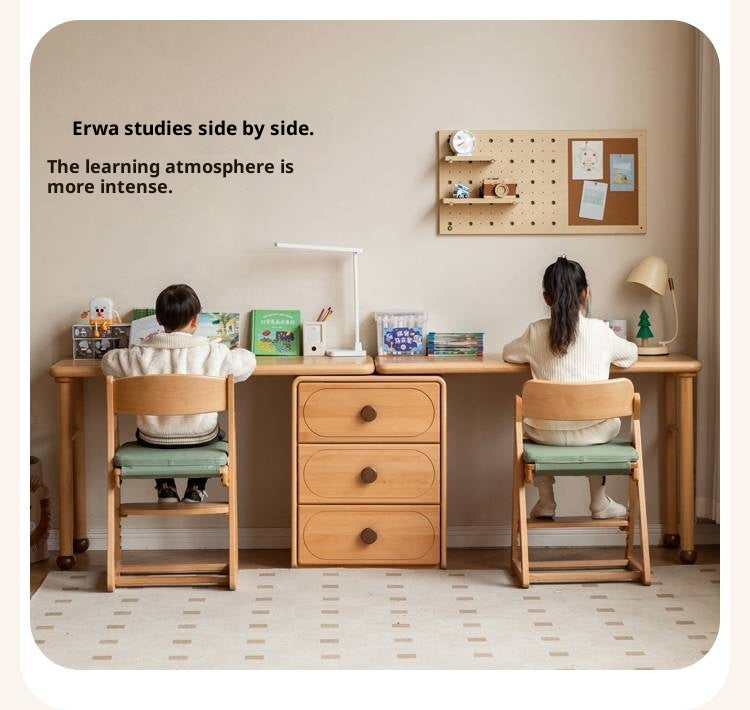 Beech Solid Wood Сhildren's Double Desk