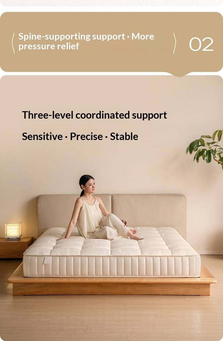 Zero-Glue Mattress 3D Breathable Thick Mattress Double Layer Independent Pocket Spring Back Support Mattress Cloud Cube Anti-mite Mattress 25 cm