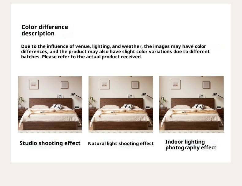 Black Walnut Solid Wood Box Bed Simple Modern Nordic Style