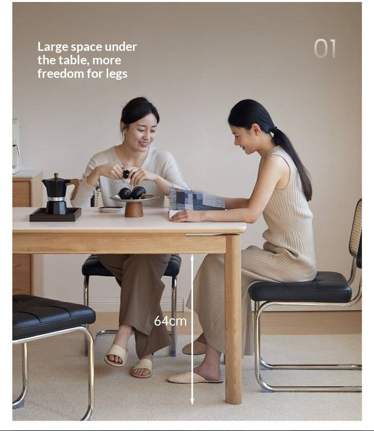 Ash, Oak Solid Wood Modern Minimalist Style Slab Dining Table