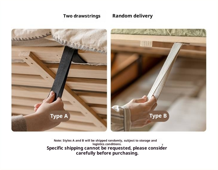 Cherry Solid Wood Floating Platform Box Bed, Headboard-Free Bed