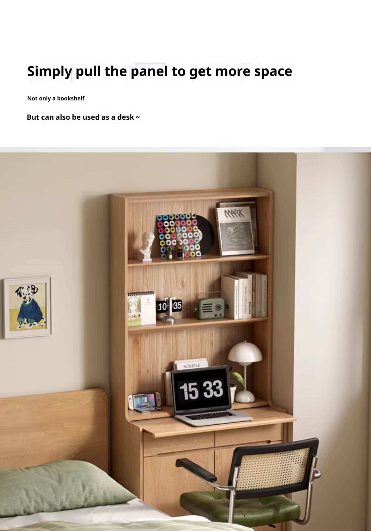 solid wood bookcase free combination floor-to-ceiling bookshelf study ...