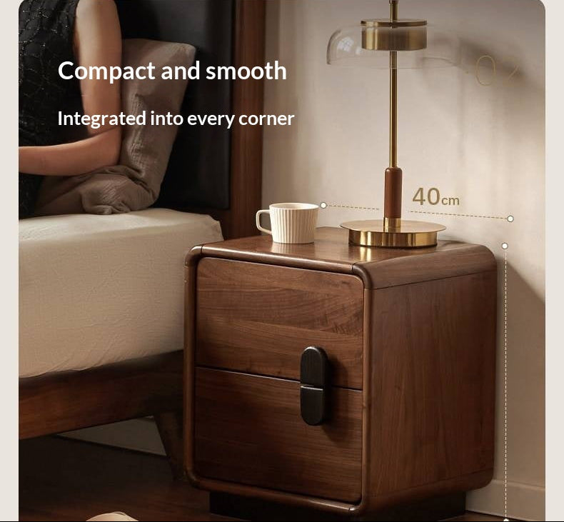 Black Walnut Solid Wood Italian Light Luxury Nightstands