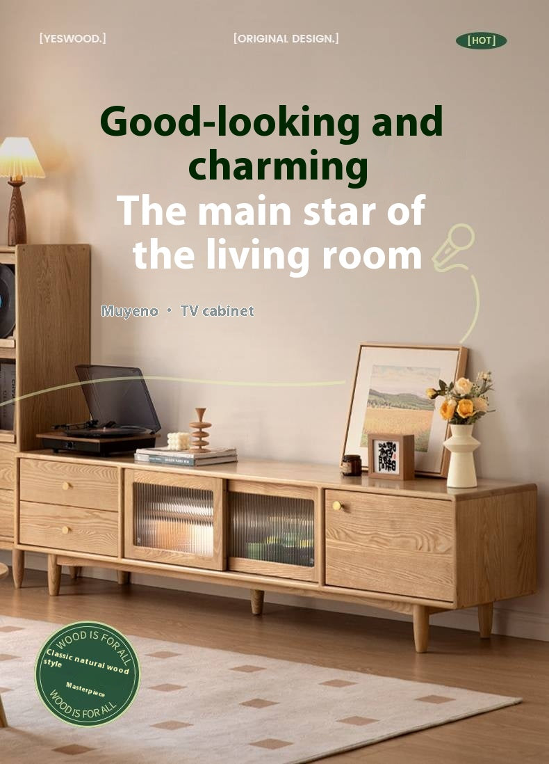 Ash Solid Wood Modern TV Cabinet