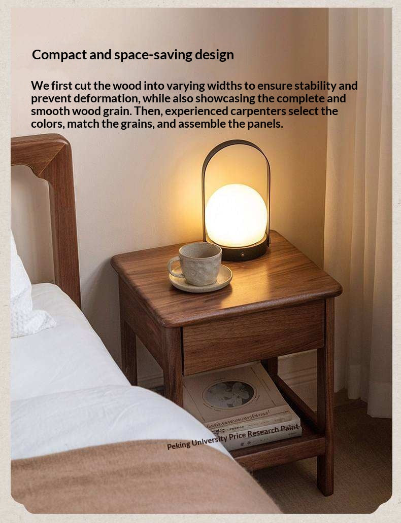 Black Walnut, Ash Bedside Storage Cabinet