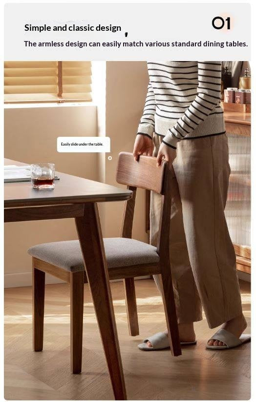 Set 4 pcs Black Walnut, Ash, Oak, Solid Rubberwood Chair