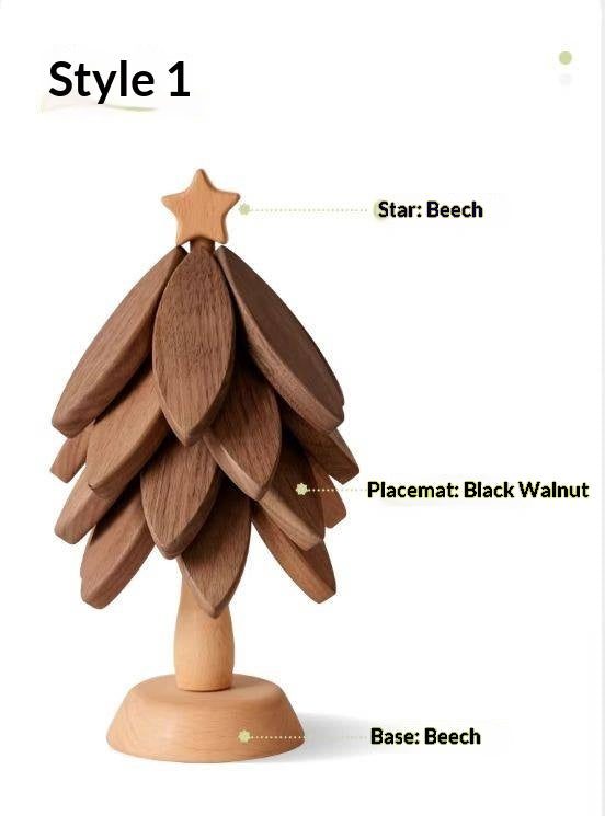 Black Walnut, Beech, Ebony Solid Wood Anti-Scalding Kitchen Mat with Heat Insulation