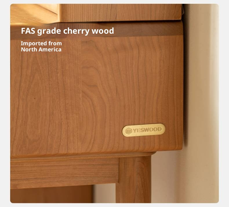 Cherry Solid Wood Retro Skeleton Line Makeup Table
