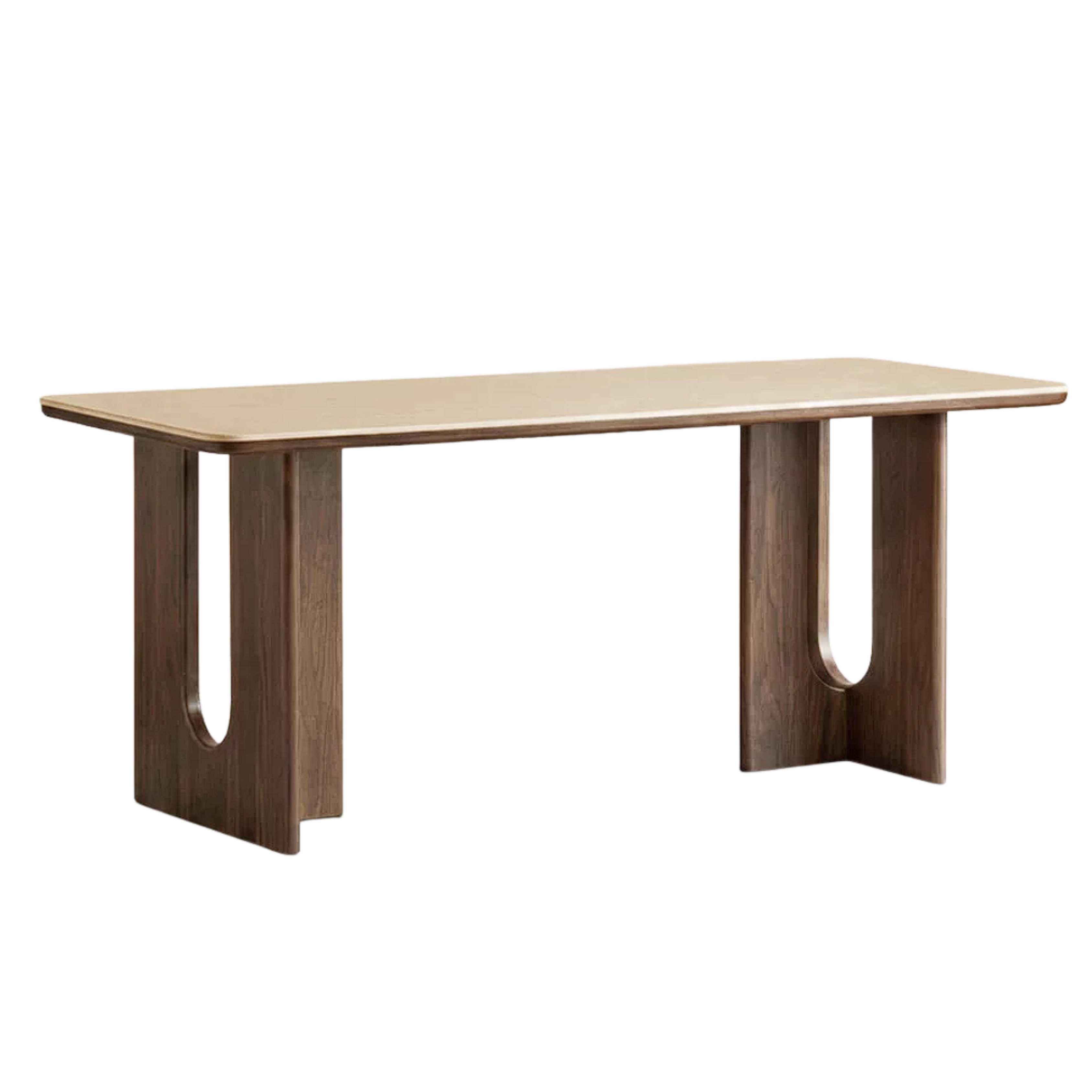 Black Walnut Solid Wood Light Luxury Style Rock Plate Dining Table