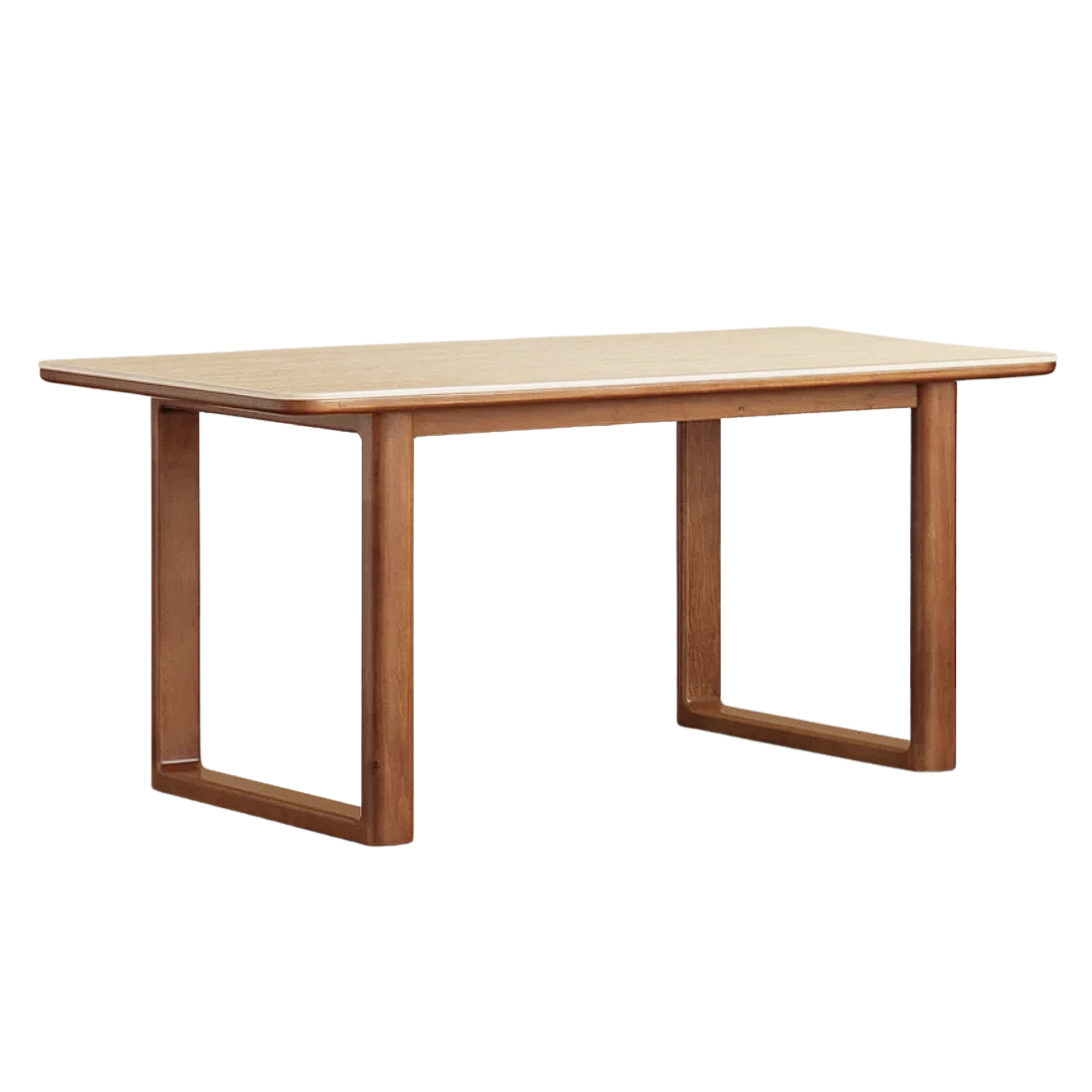 Tulipwood Solid Wood Mid-Century Dining Table with Rounded Square Legs