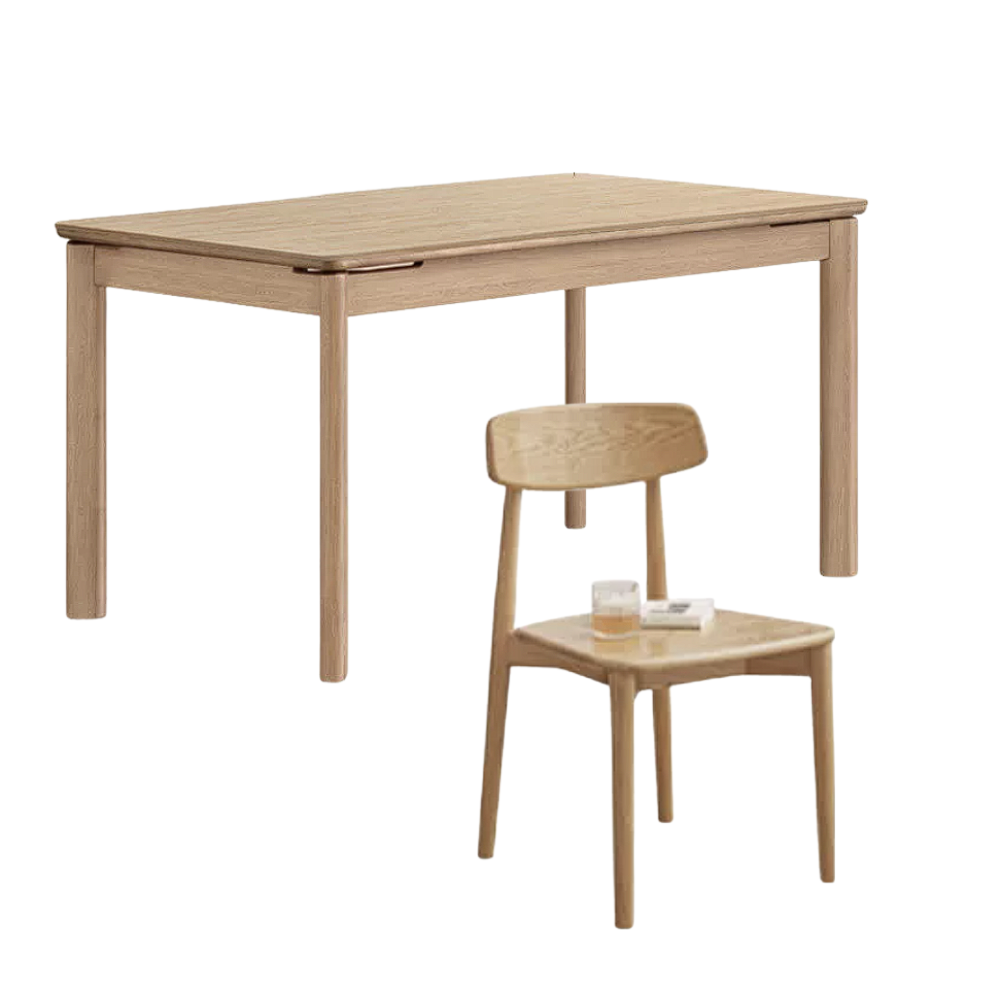 Ash, Oak Solid Wood Modern Minimalist Style Slab Dining Table