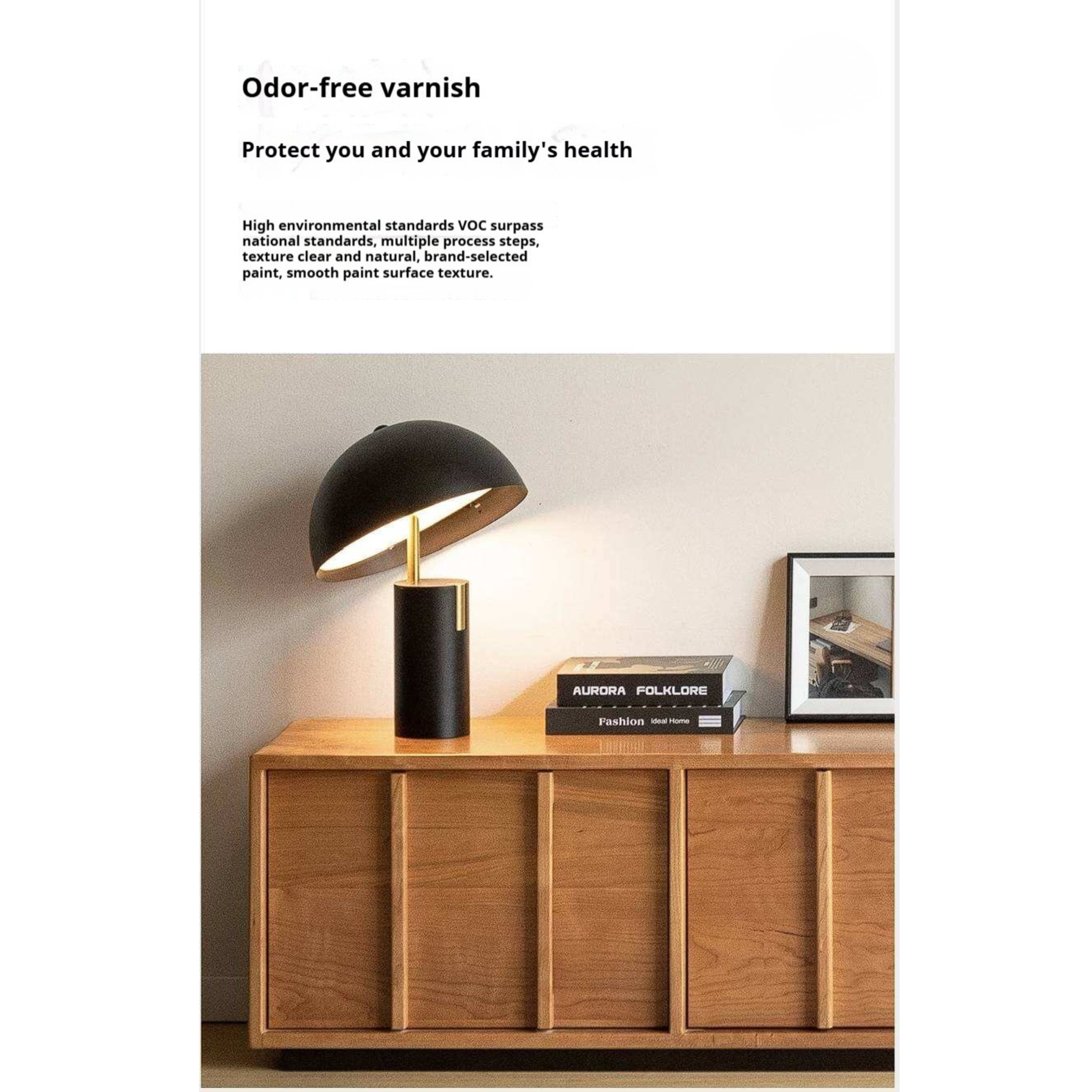Cherry Solid Wood TV Stand with Simple Modern Storage Cabinet