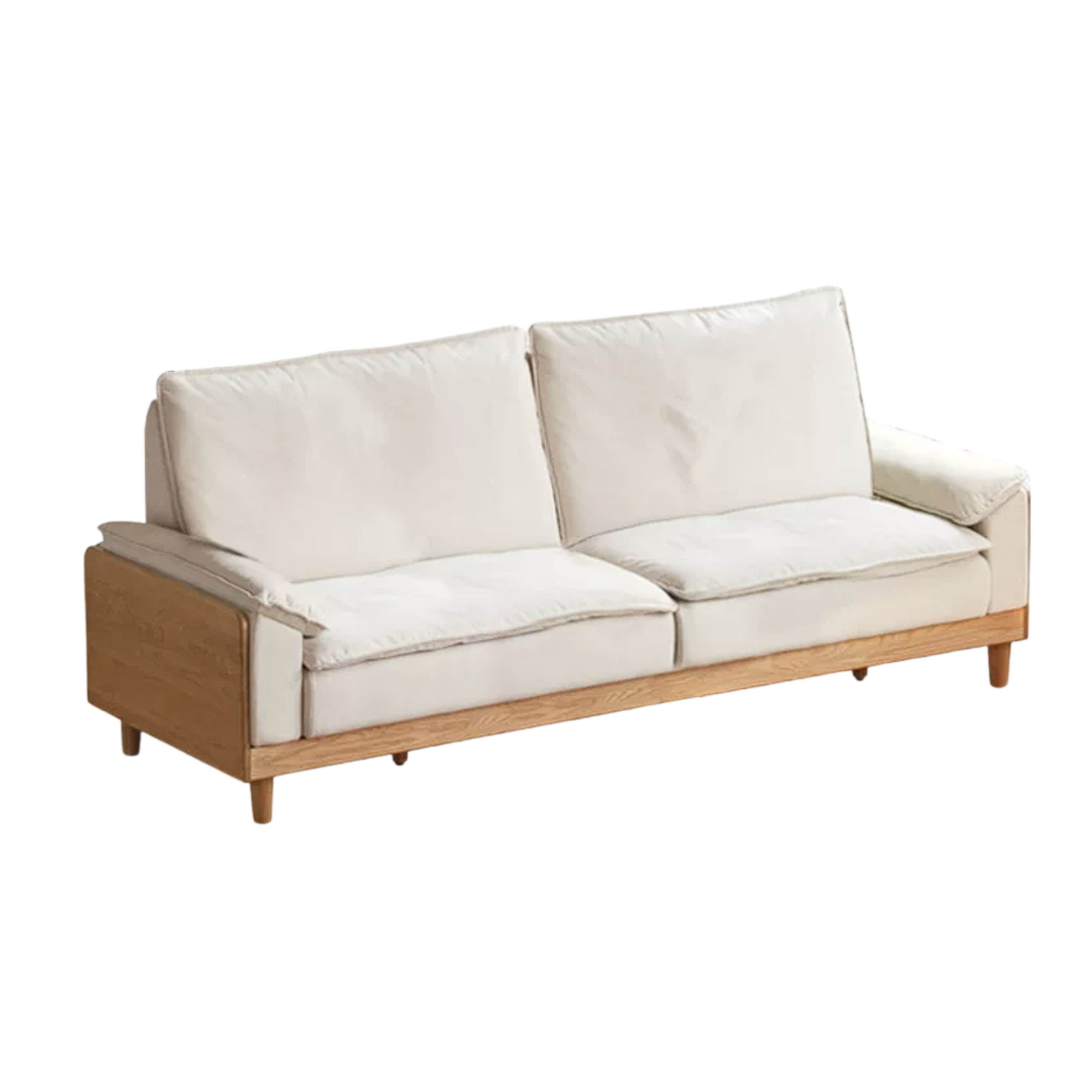 Red Oak, White Oak, Ash Solid Wood Linen Track Arm Sofa