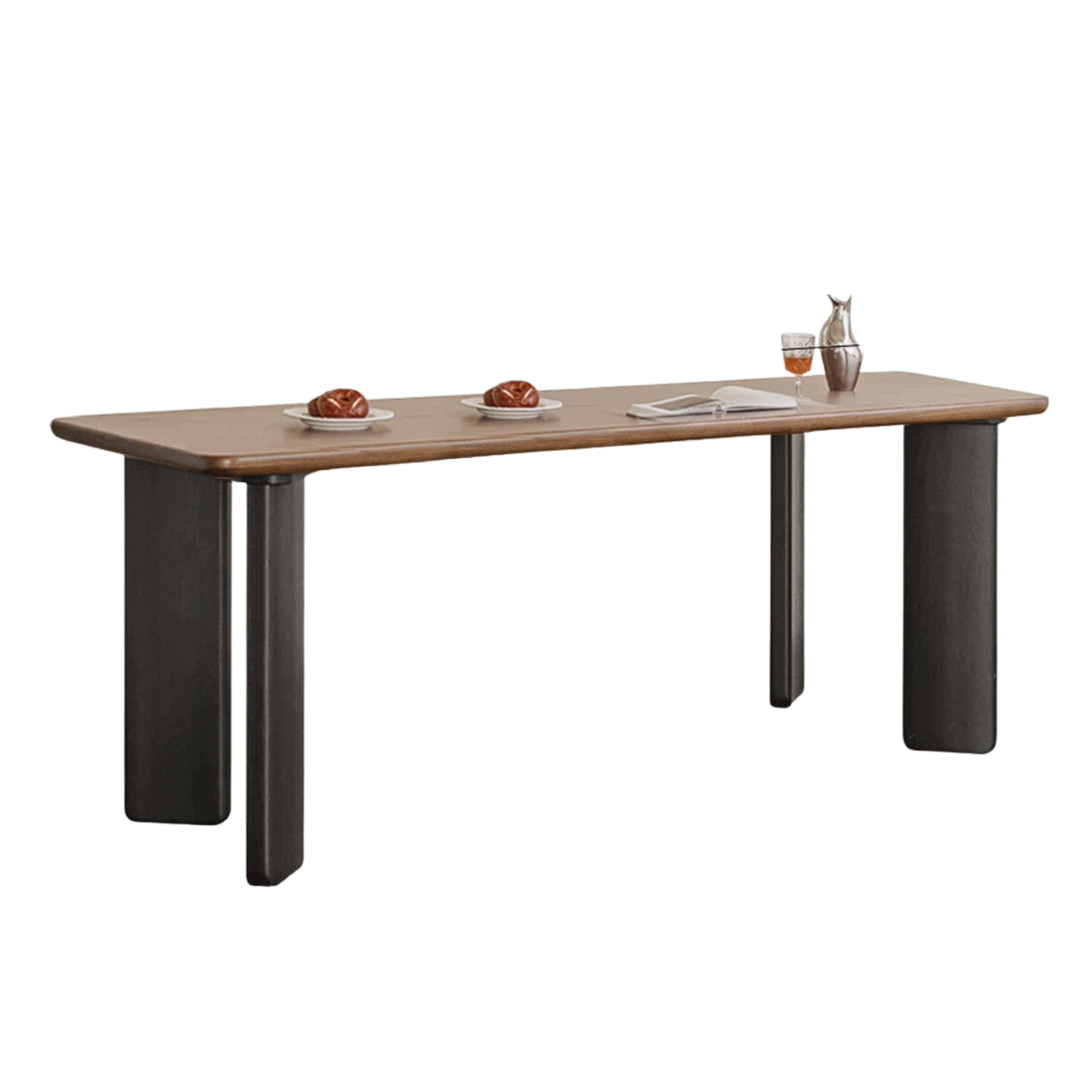 Black Walnut, Ash, Golden Pearwood Solid Wood Light Luxury Rectangular Dining Table