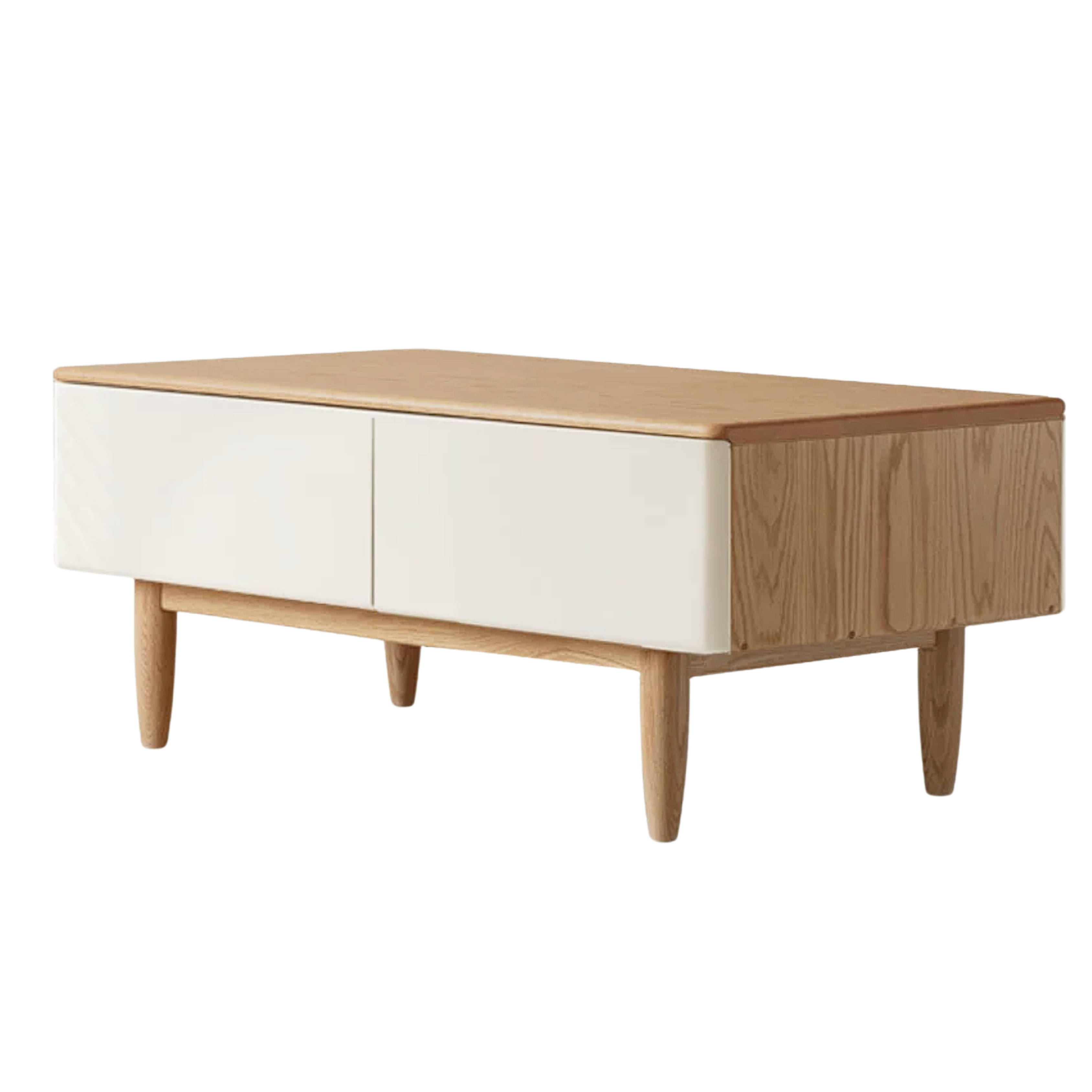 Oak Solid Wood Modern Coffee Table With Drawer