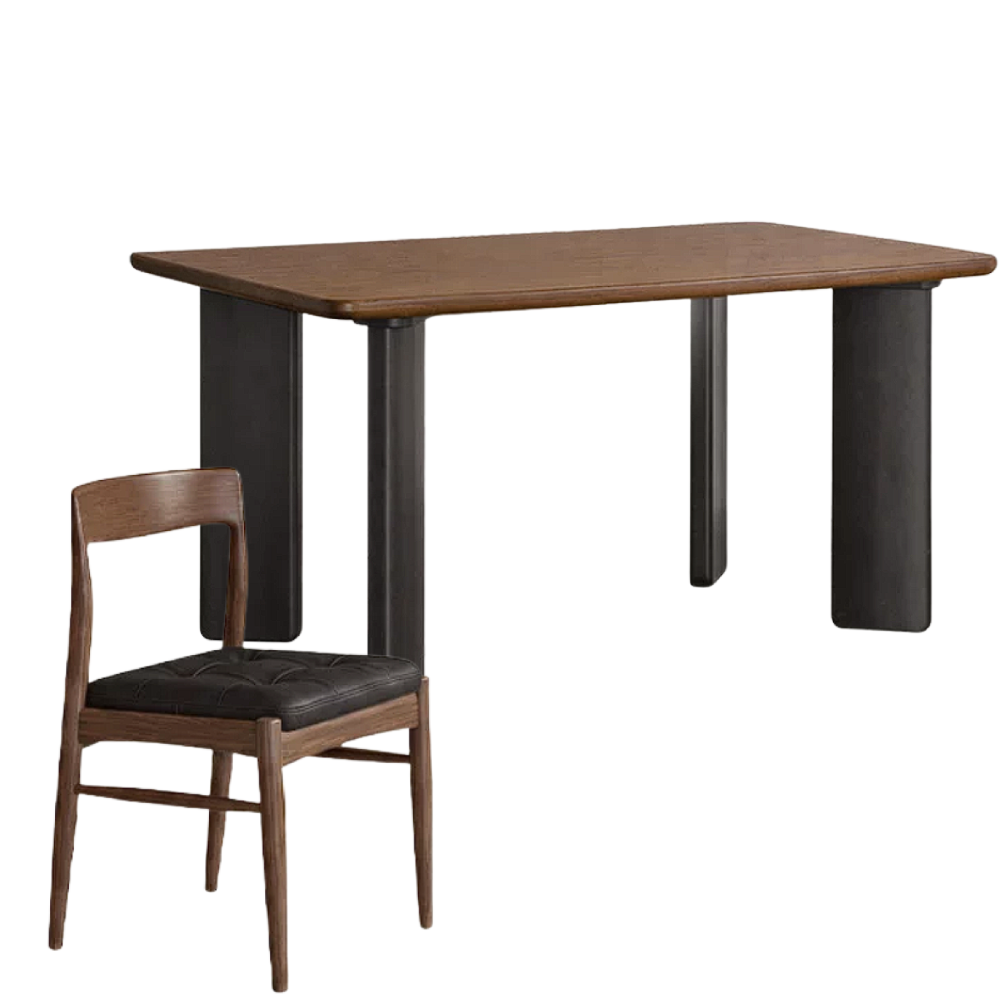 Black Walnut, Ash, Golden Pearwood Solid Wood Light Luxury Rectangular Dining Table