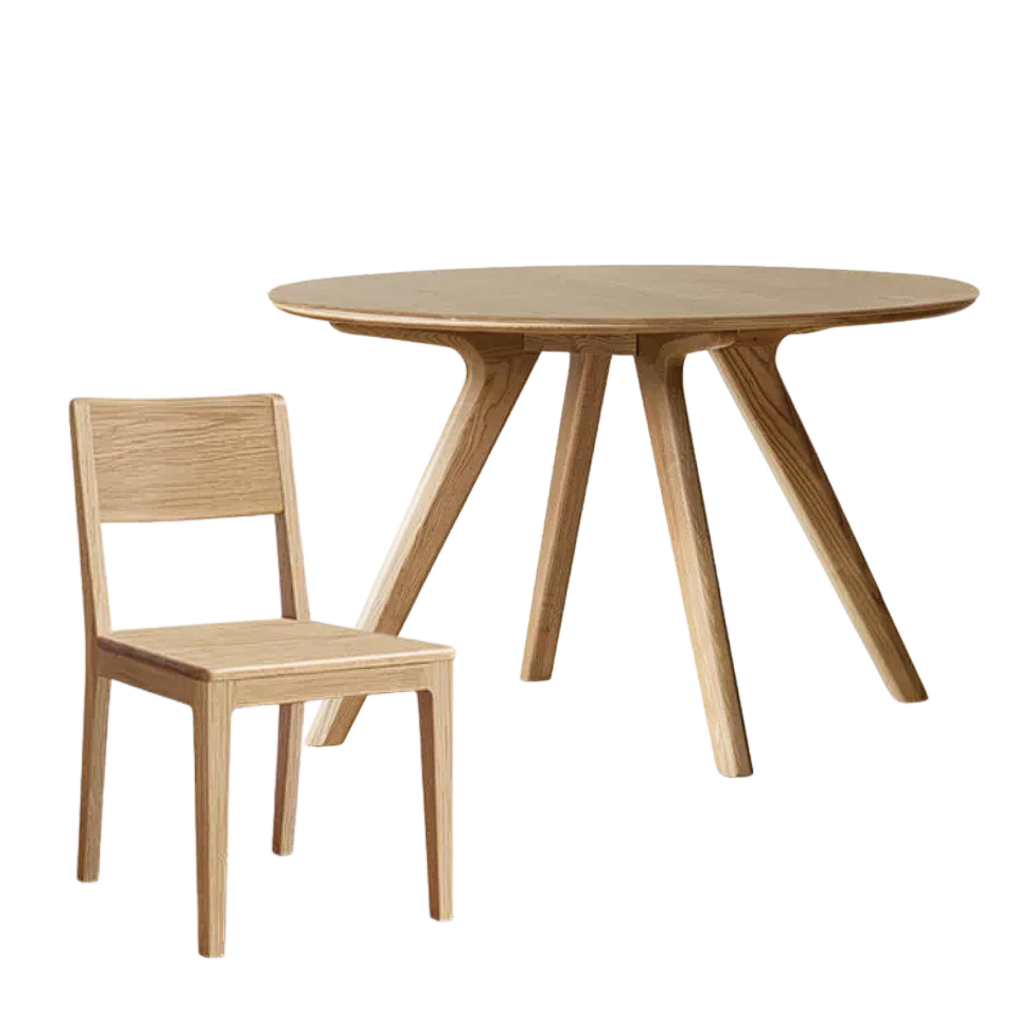 Ash Solid Wood Modern Rock Round Table.