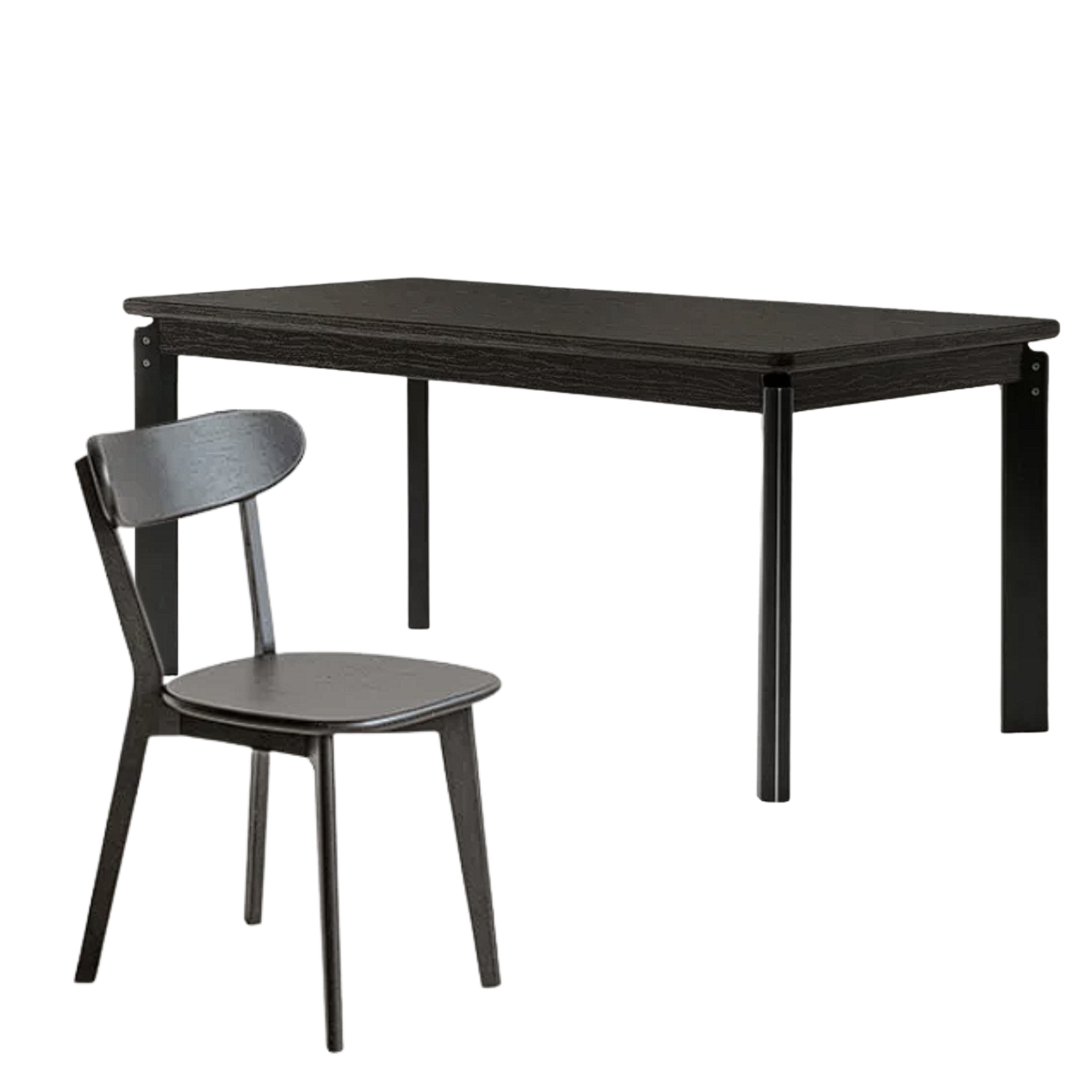 Ash, Oak Solid Wood Large Rectangular Dining Table with Thick Square Legs