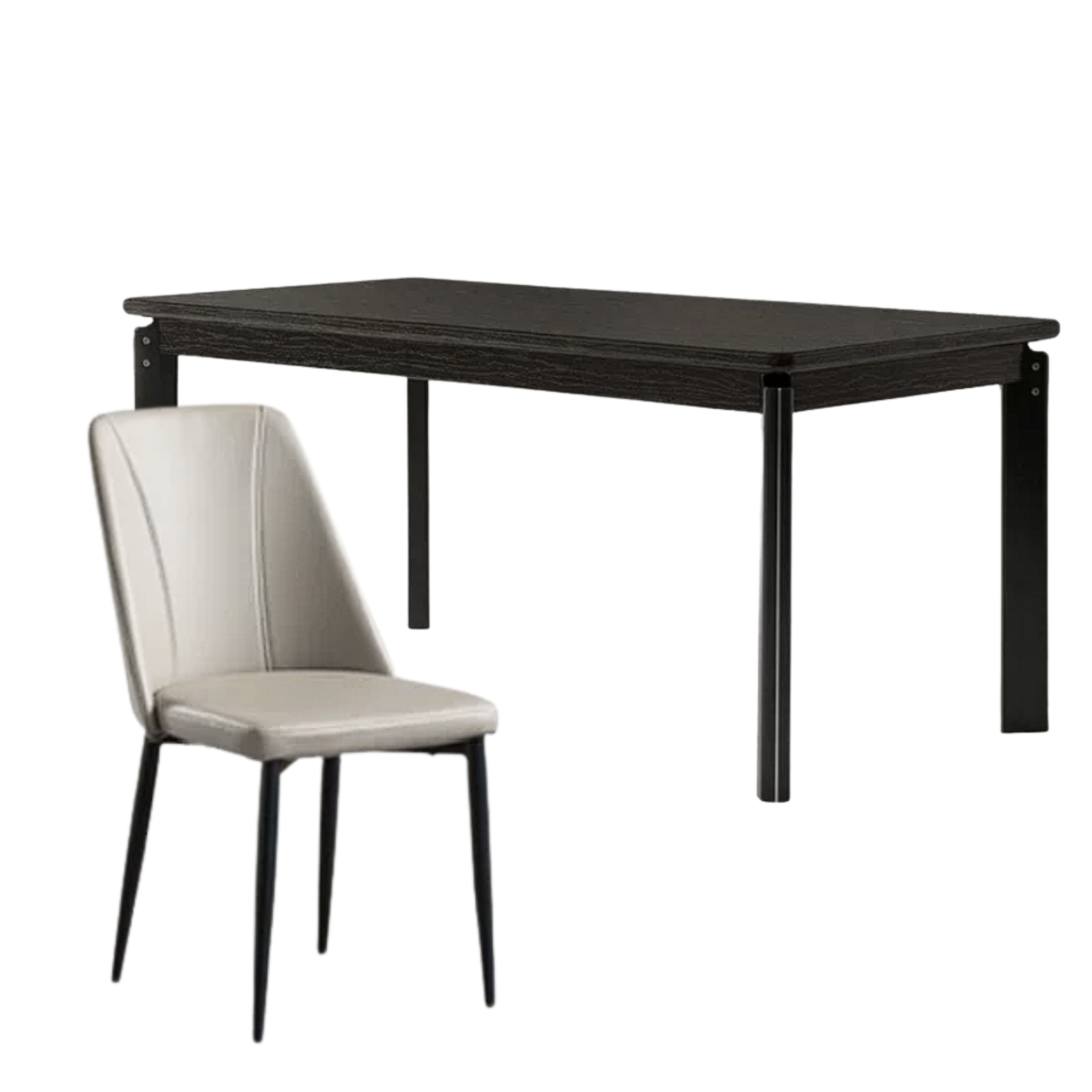 Ash, Oak Solid Wood Large Rectangular Dining Table with Thick Square Legs