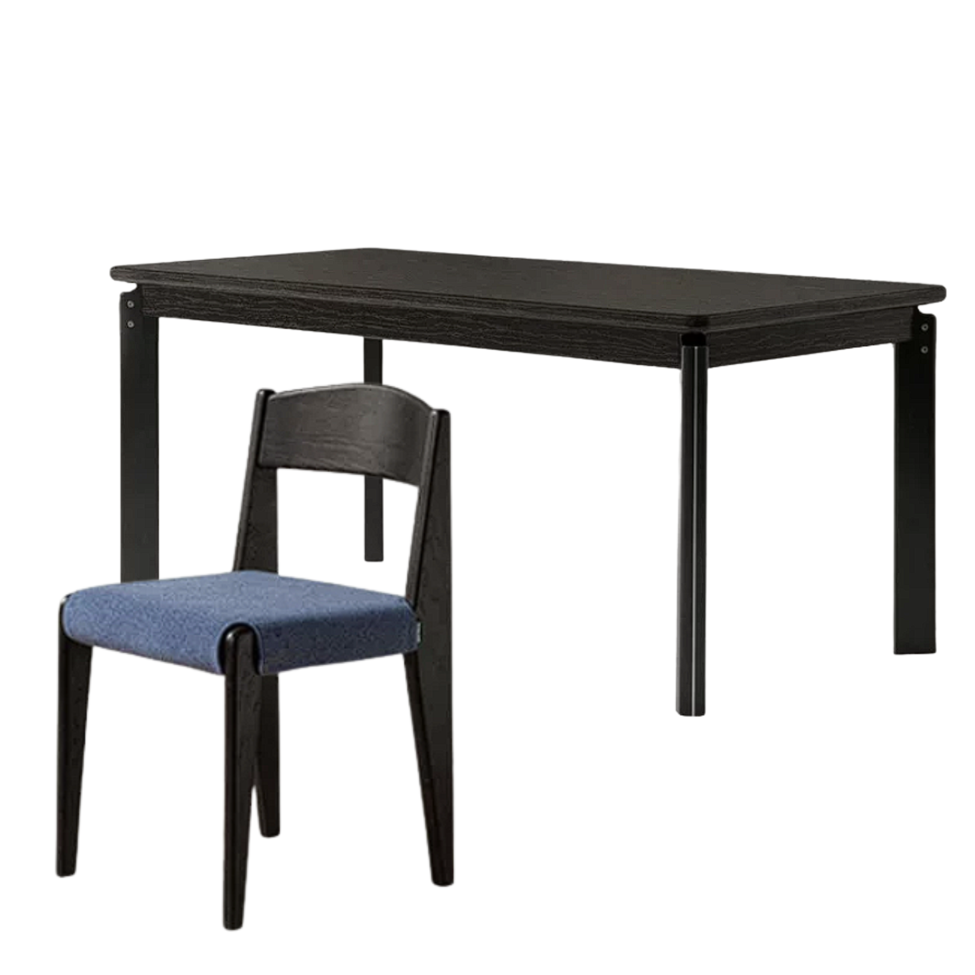 Ash, Oak Solid Wood Large Rectangular Dining Table with Thick Square Legs