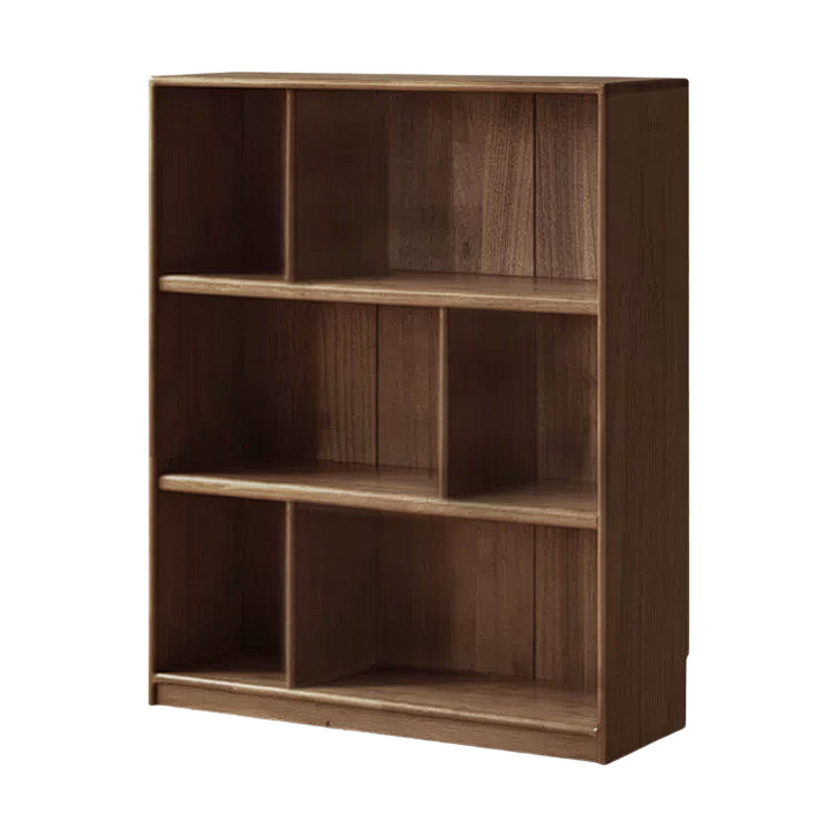Solid Rubberwood Floor-Standing Bookcase with Study Storage Cabinet