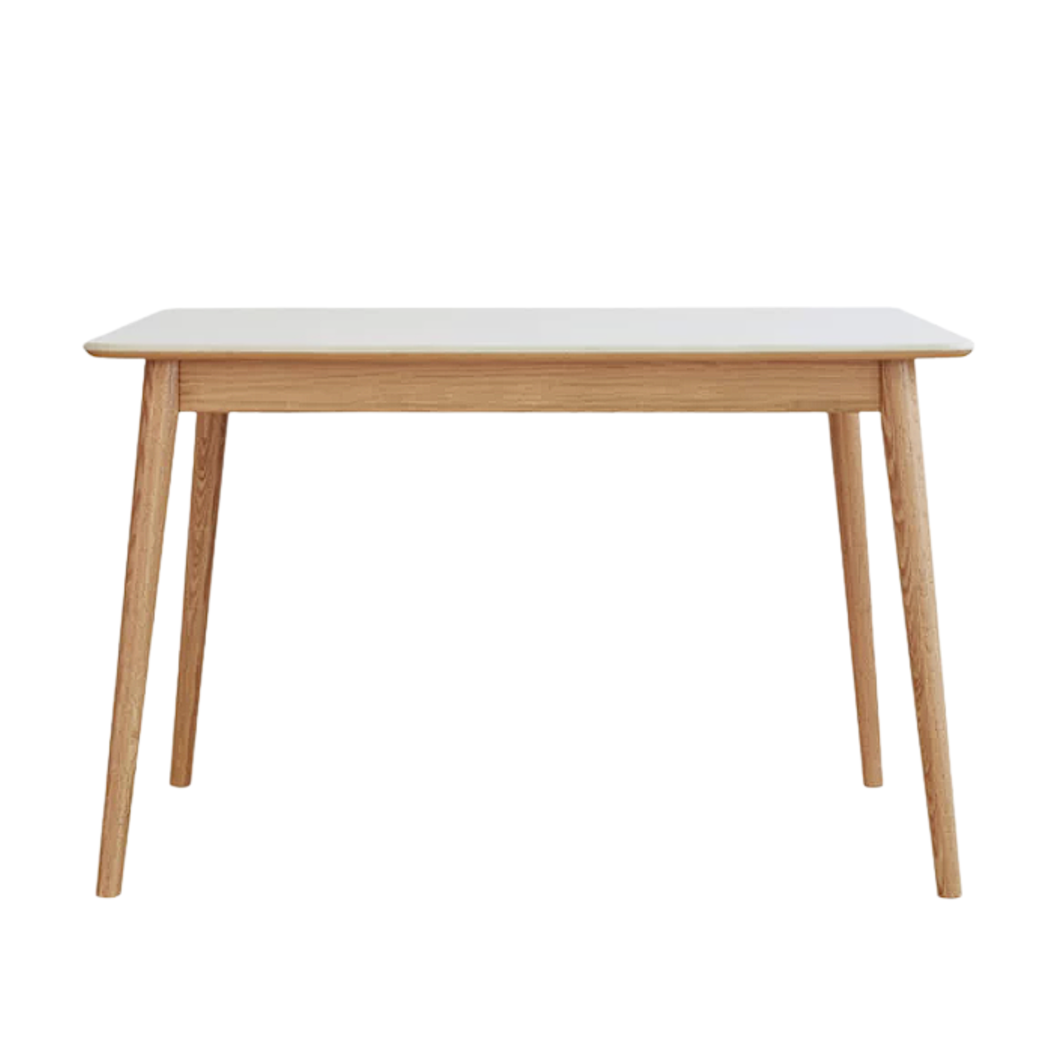 Oak, Rubberwood Solid Wood Dining Table With Rock Slab Surface