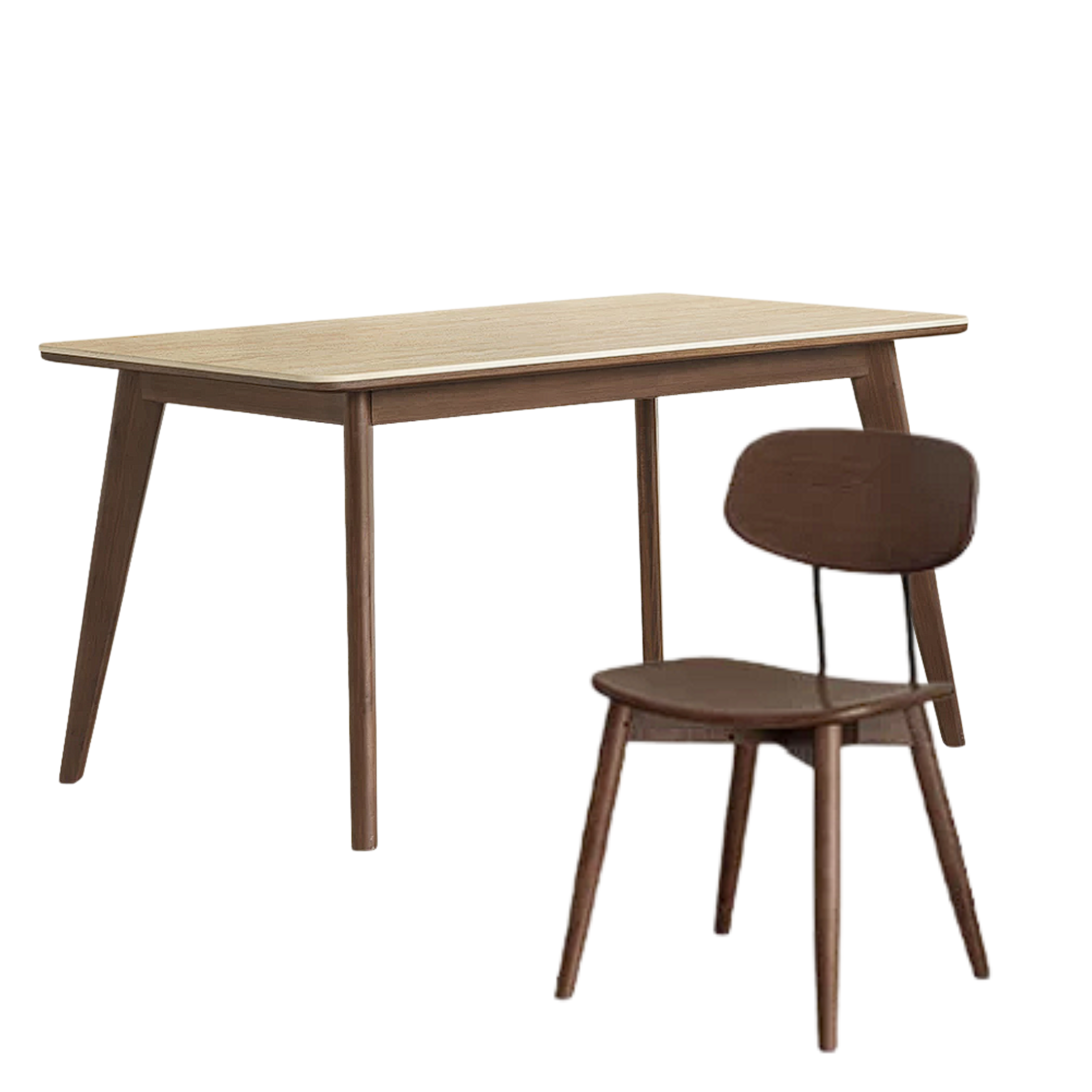 Black Walnut, Rubberwood Solid Wood Vintage Rock Plate Dining Table