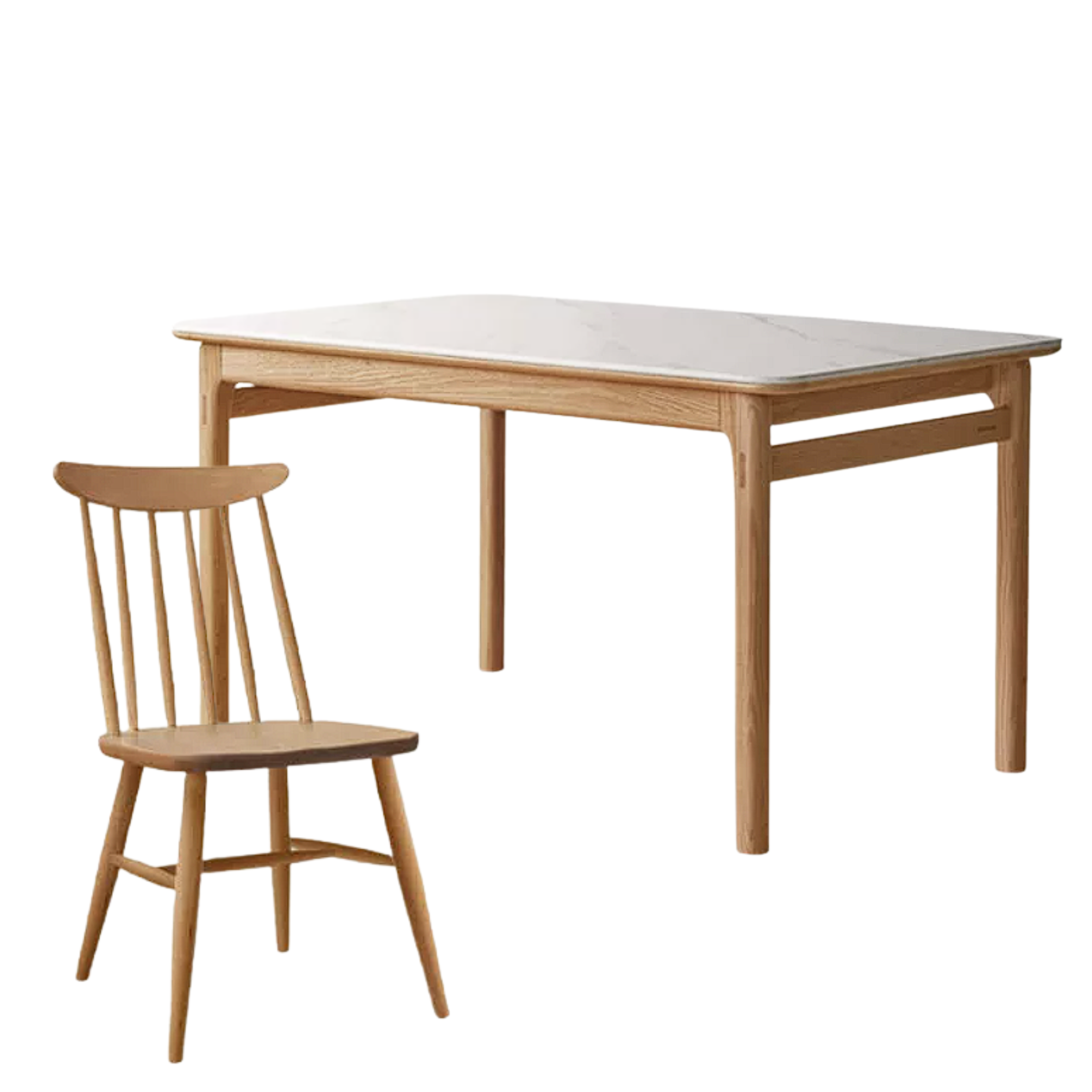 Oak Solid Wood Modern Rock Plate Dining Table