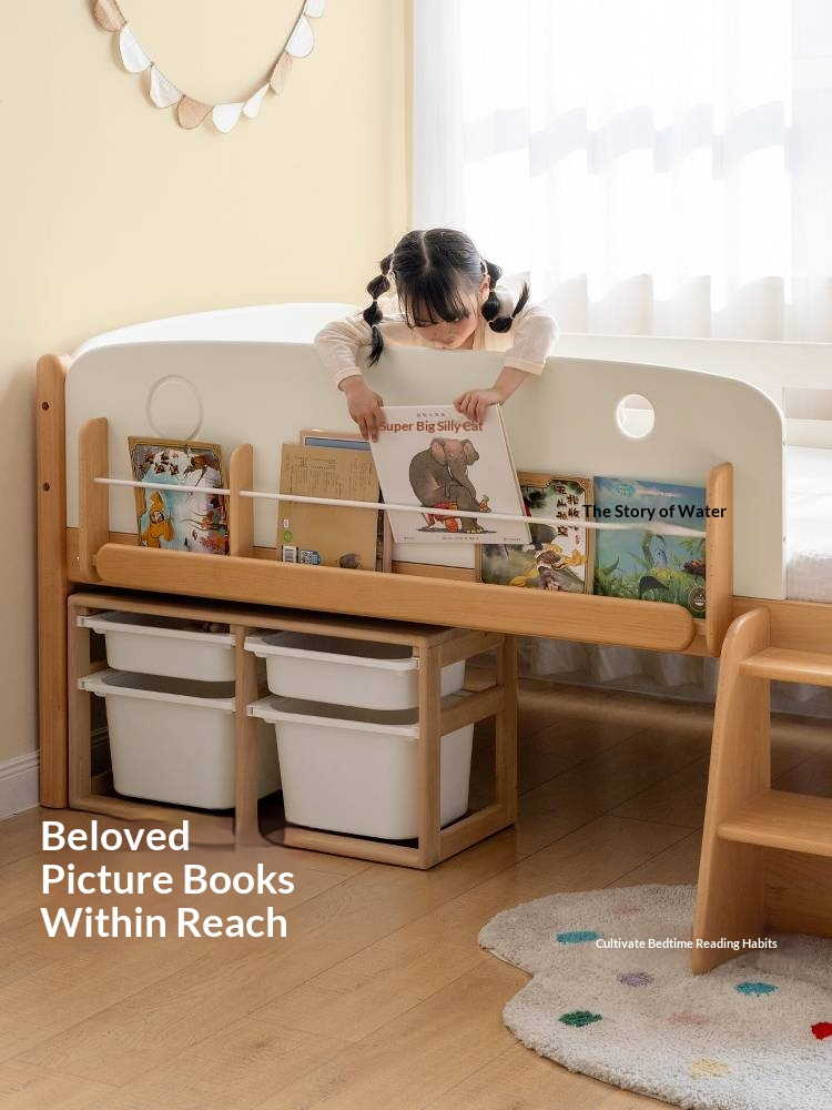 Beech Solid Wood Children's Multifunctional Storage Loft Bed