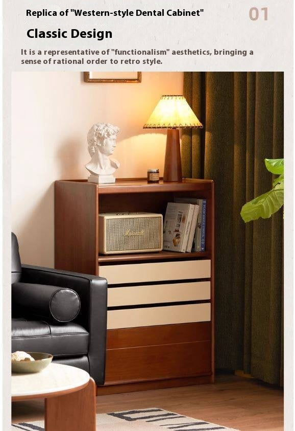 Poplar Solid Wood Antique Style Side Cabinet