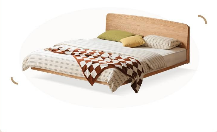 Oak Solid Wood Bed — Simple Floating Bed Design