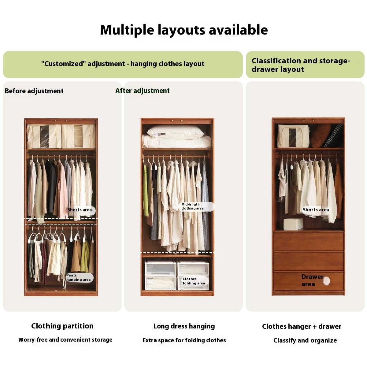 Oak Solid Wood Antique Style Wardrobe