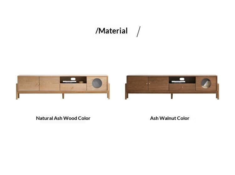 Ash Solid Wood Nordic Floor TV Cabinet.
