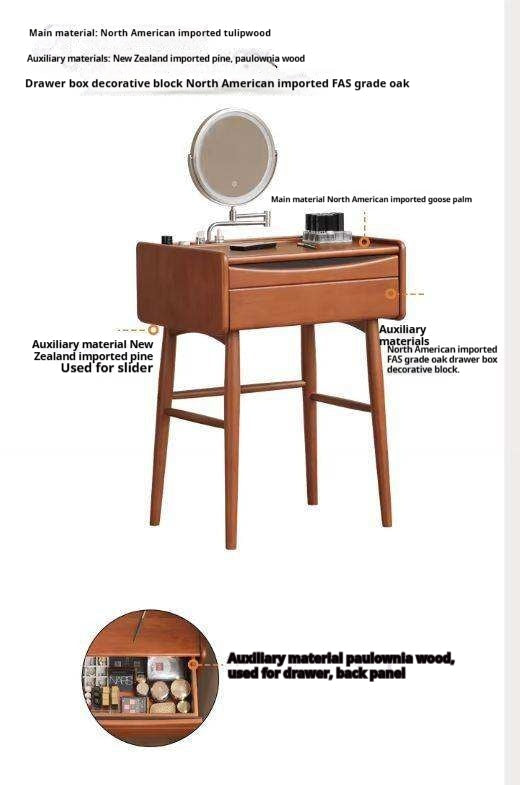 Tulipwood Solid Wood Multi Functional Retro Vanity Table.