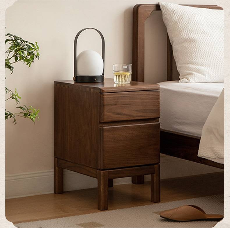 Black Walnut, Ash Solid Wood Storage Nightstand