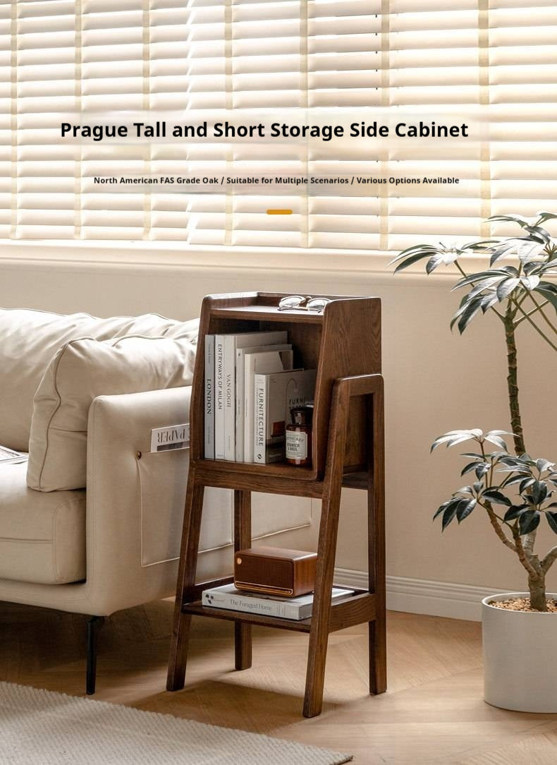 Oak Solid Wood Rack Nordic Side Cabinet