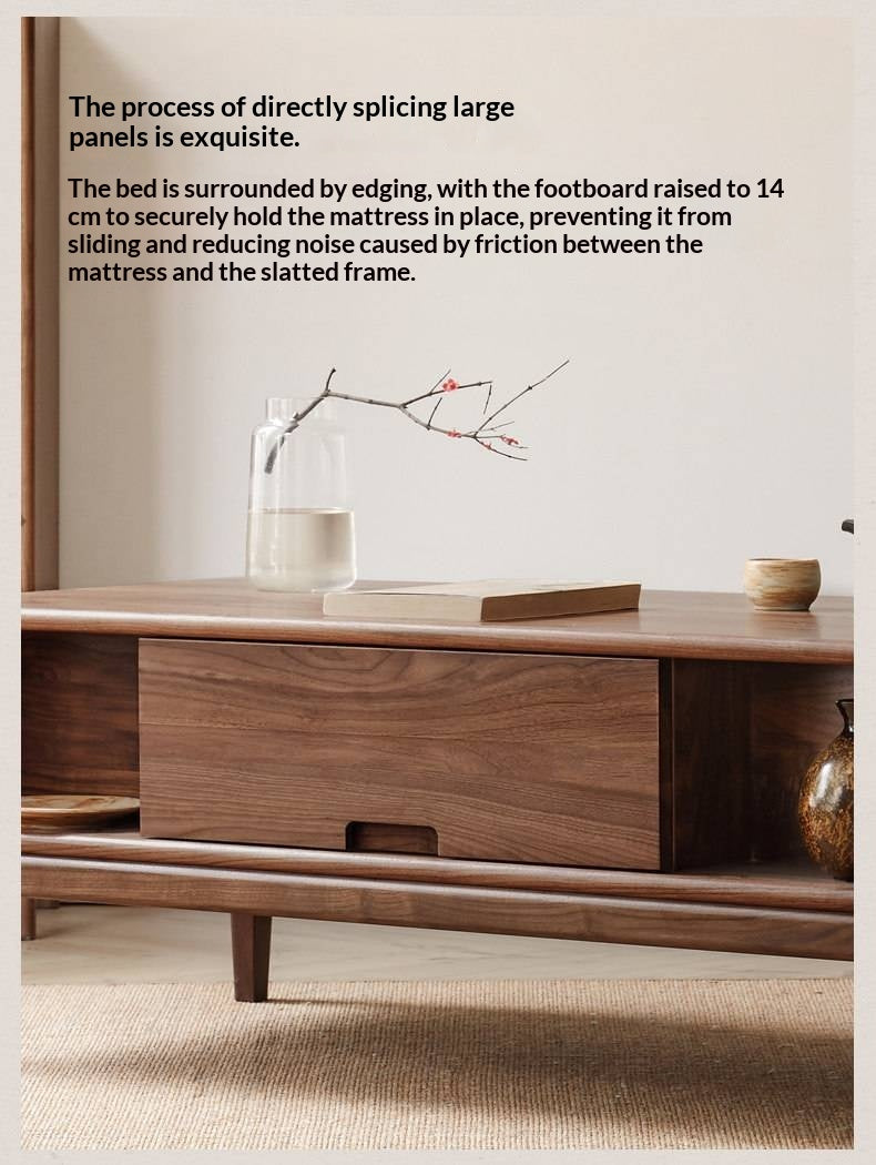 Black Walnut, Ash Solid Wood Modern Coffee Table