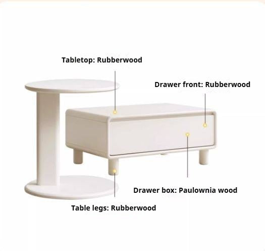Solid RubberWood Modern Creative Cream Style Coffee Table.