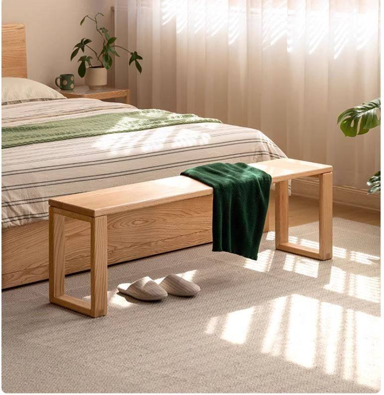 Ash, Oak, Cherry, Beech Solid Wood Long Bed end Bench