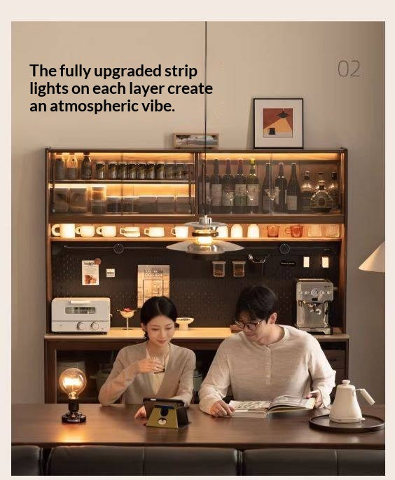 Black Walnut Solid Wood Italian-Style Sideboard – Sleek Buffet Cabinet