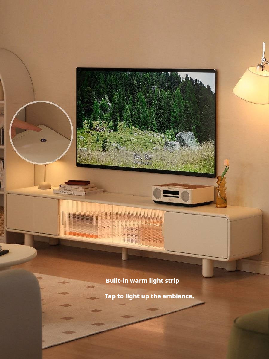 Solid RubberWood Storage White TV Cabinet.