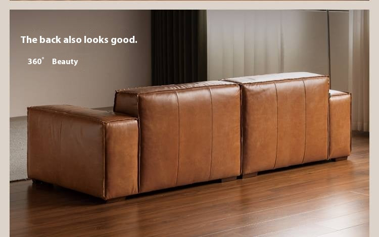 Full Leather Tofu Sofa first layer cowhide