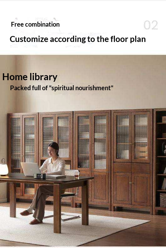 Solid Rubberwood Modern Bookcase