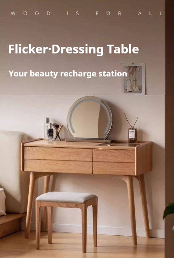 Oak Solid Wood Modern Minimalist Multifunctional Dressing Table