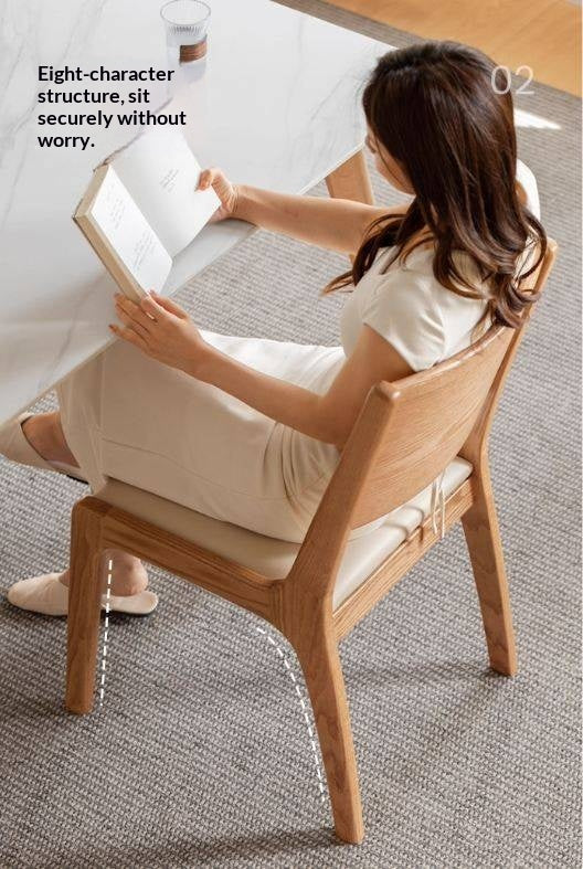 4 pcs -Oak Solid Wood Dining Chair Modern Style