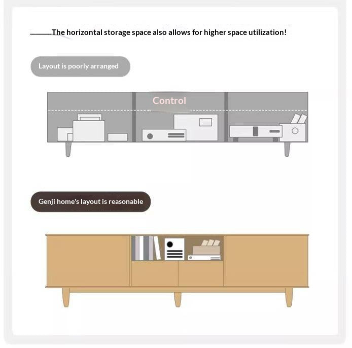 Black Walnut Solid Wood Modern Simple TV Cabinet.
